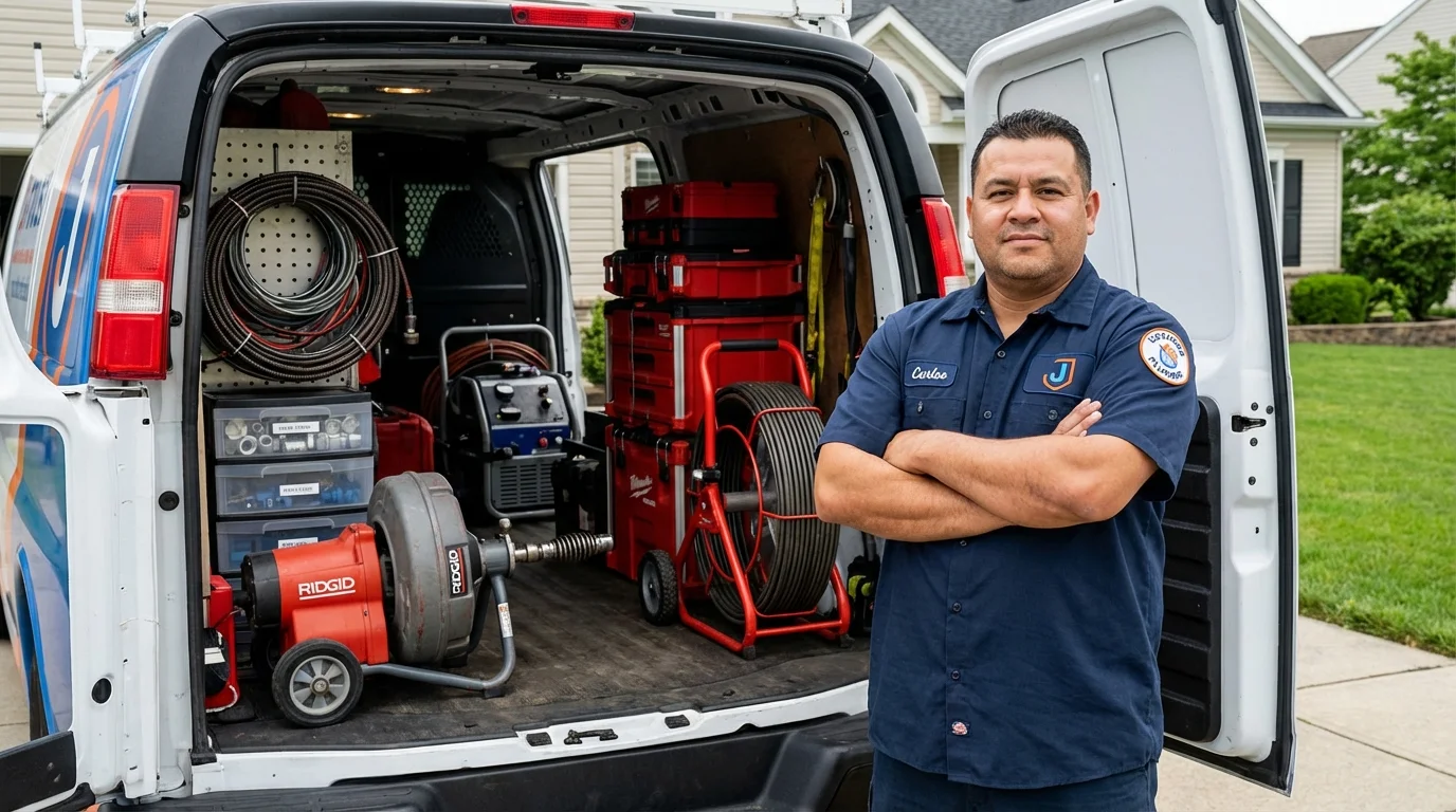 Professional drain cleaning equipment and Johns Plumbing LLC plumber in Gate City